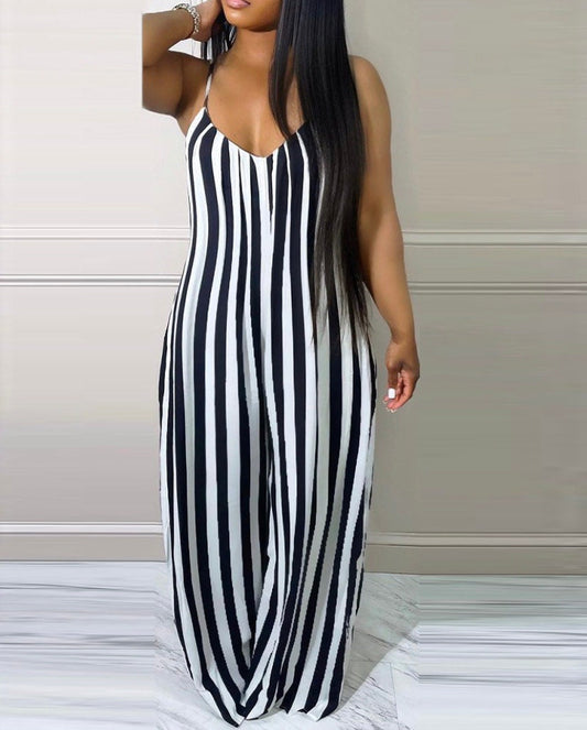 " Oretha " Stripe Jumpsuit